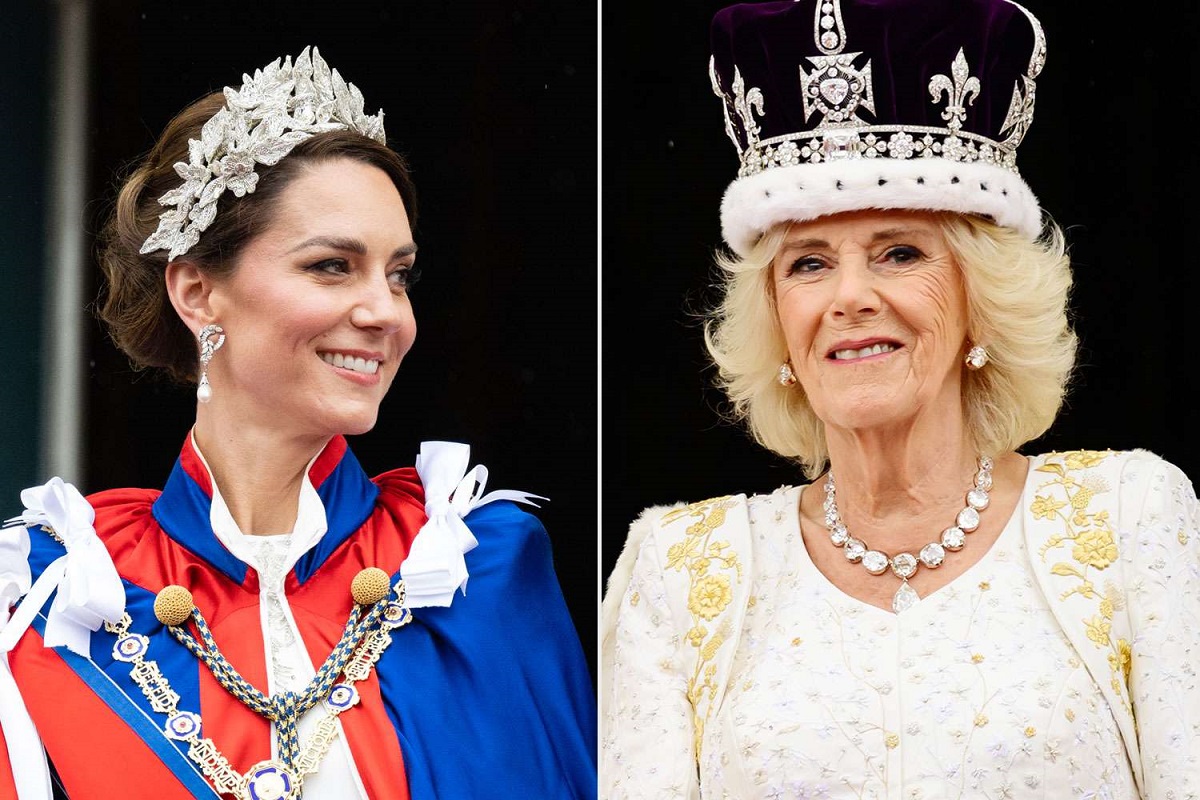 Queen Camilla phone booth moment with kids, Kate Middleton blonde hairstyle