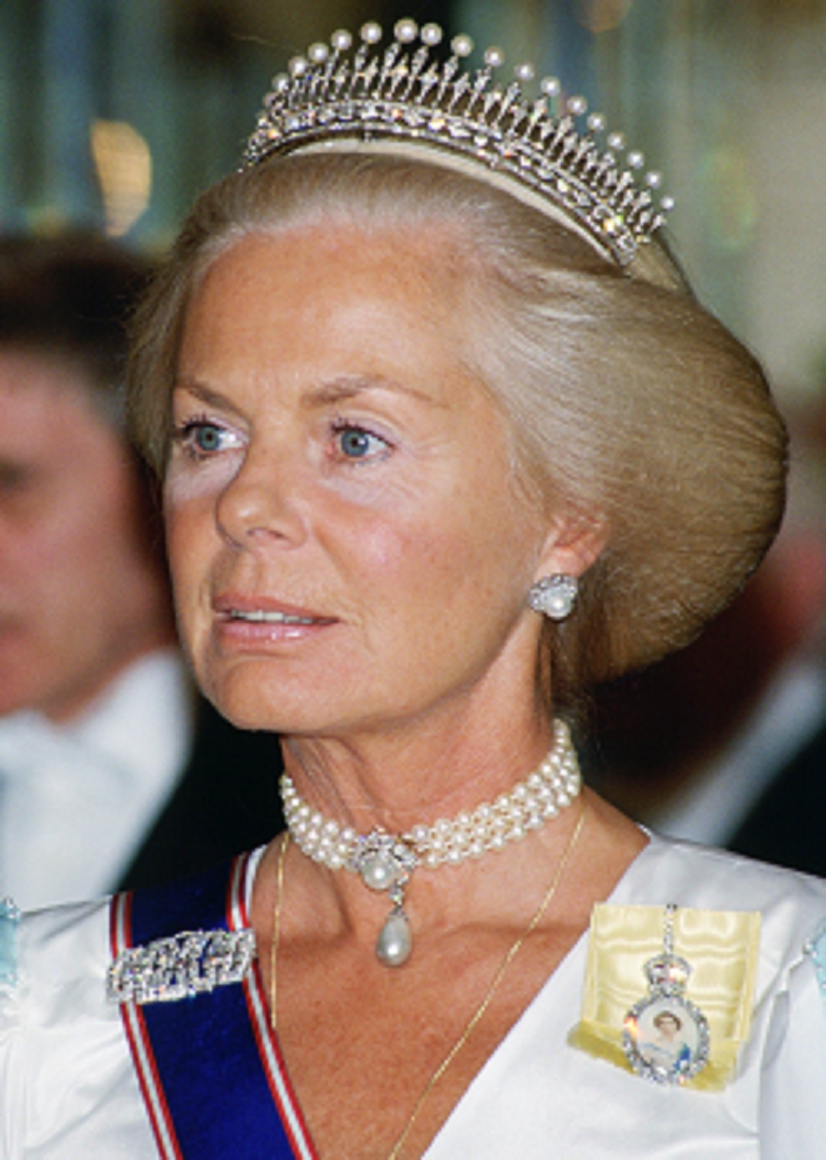 Katharine, Duchess of Kent in elegant royal attire, smiling