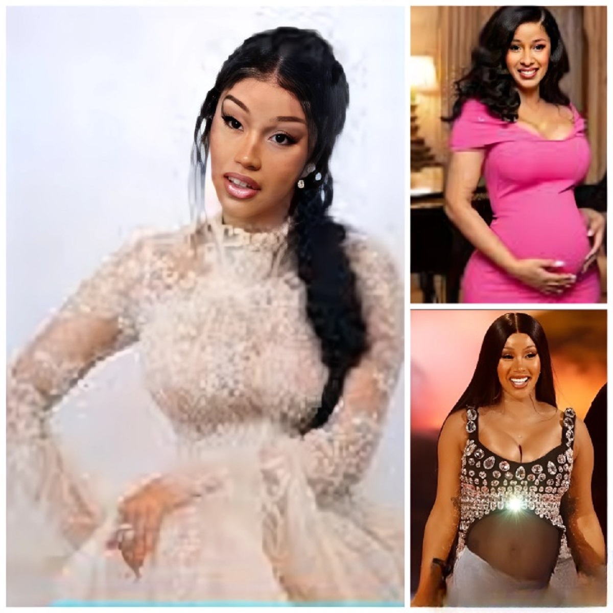 Cardi B pregnancy glowing baby bump fashion 2024