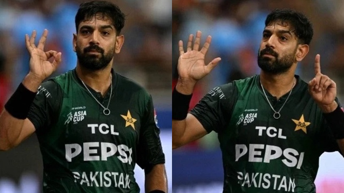 India players showing composure as Haris Rauf makes gestures