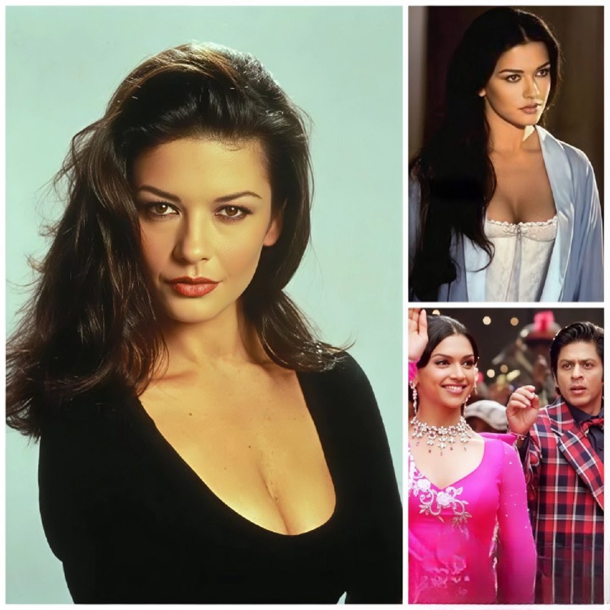 Catherine Zeta-Jones watching Om Shanti Om at the US Open