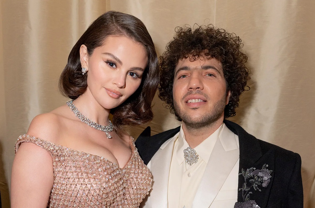 Selena Gomez in Ralph Lauren wedding dress with Benny Blanco at Hollywood wedding