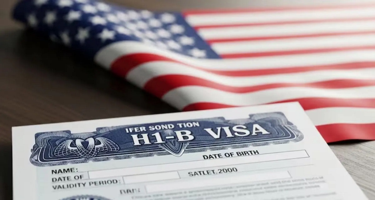 Indian doctor reviewing visa documents / medical professional with H-1B application