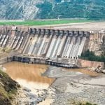 Aerial view of the Kunar River flowing through Kunar Province, Afghanistan