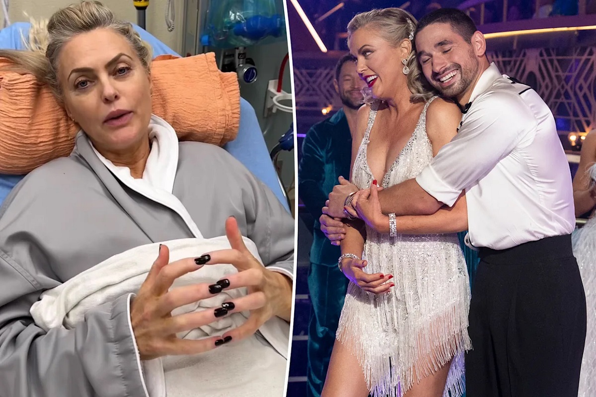 Elaine Hendrix rehearsing with Alan Bersten for Dancing With the Stars Halloween episode before rib injury