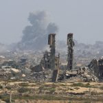 Israel Gaza ceasefire deal map flags and peace symbol