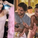 Malaika Arora cuts 50th birthday cake with son Arhaan Khan at Goa party