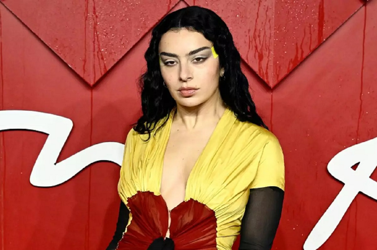 Charli XCX at the Academy Museum Gala 2025, teasing her new A24 mockumentary The Moment