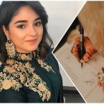 Zaira Wasim signing nikah nama during her intimate wedding ceremony in October 2025