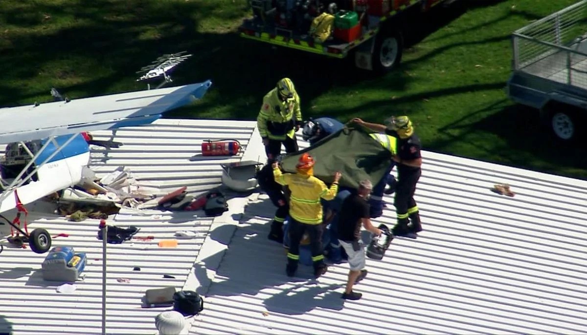Wreckage after Sydney mid-air plane collision near Napperfield Airfield, Wedderburn