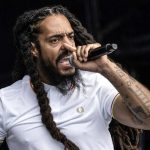 Bob Vylan performing at Glastonbury 2025, chanting on stage