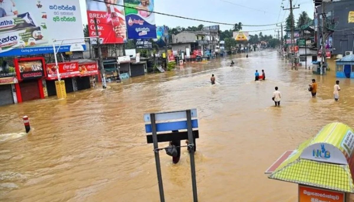 Aftermath of Cyclone Ditwah Sri Lanka — flooded neighbourhoods and rescue teams