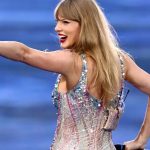 Taylor Swift promoting The Life of a Showgirl on Colbert