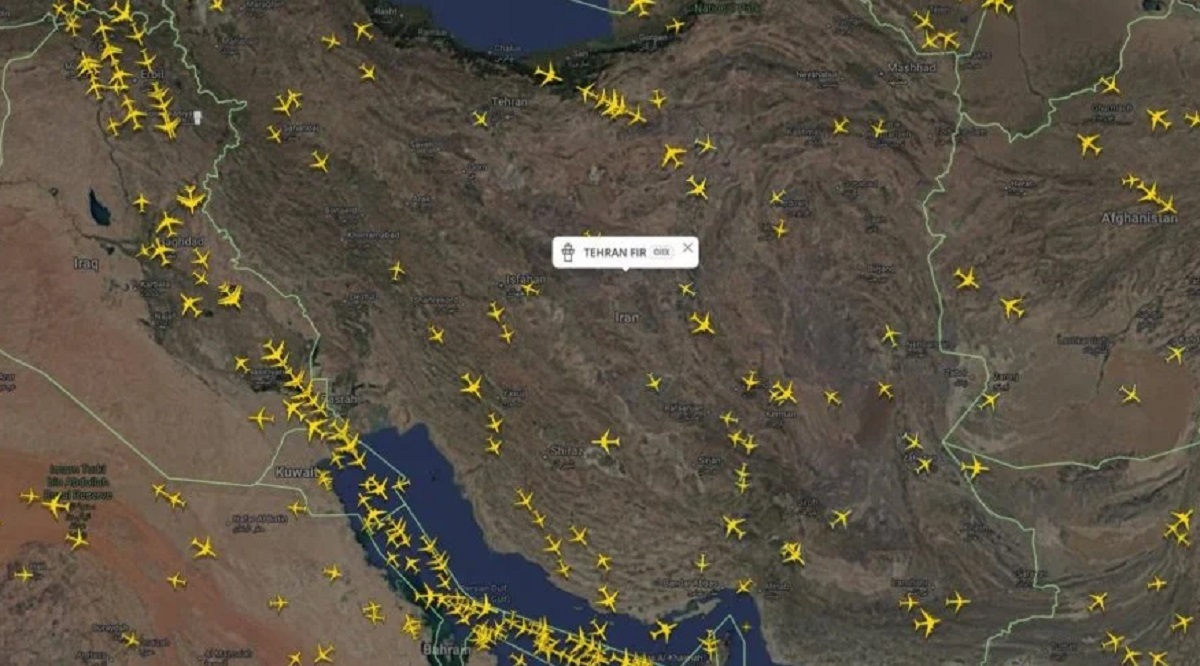 Iran airspace closure flight radar update amid tensions