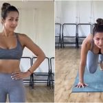 Malaika Arora performing viral 10 minute fat burn workout routine