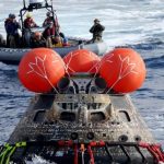 NASA Artemis II splashdown NASA mission Orion capsule re-entry heat shield