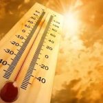 Map showing 45°C temperature in Sindh and South Punjab during Pakistan heatwave April 2026.