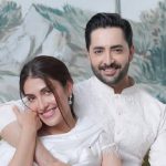 Ayeza Khan Addresses Danish Taimoor Separation Rumours: Fake News Pakistani actress Ayeza Khan smiling alongside her husband Danish Taimoor at an event after shutting down separation claims