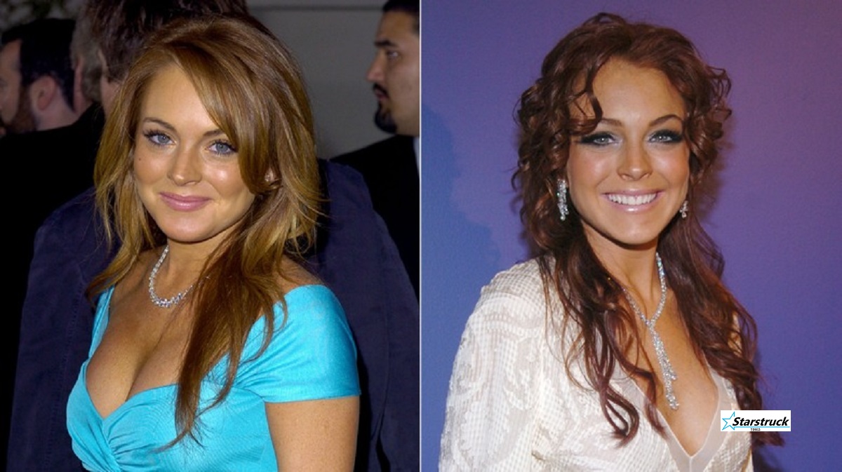 Lindsay Lohan displaying her new vibrant red hair color transformation after leaving blonde locks behind.