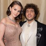 Selena Gomez and Benny Blanco smiling together at a celebrity event