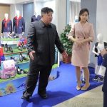 Kim Jong Un visits a clothing and footwear exhibition with his daughter Kim Ju Ae in Pyongyang.